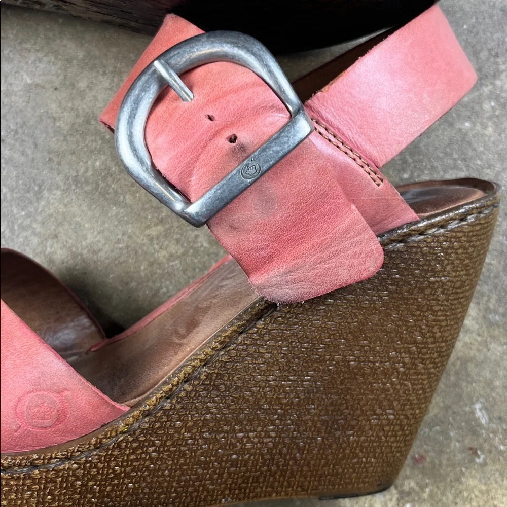 Born Light Red/Pink wedge Sandals Size: 9